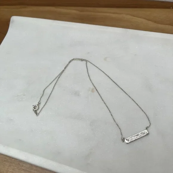 Tiffany & Co Silver Notes Bar Pendant Necklace 16" - Picture 4 of 4